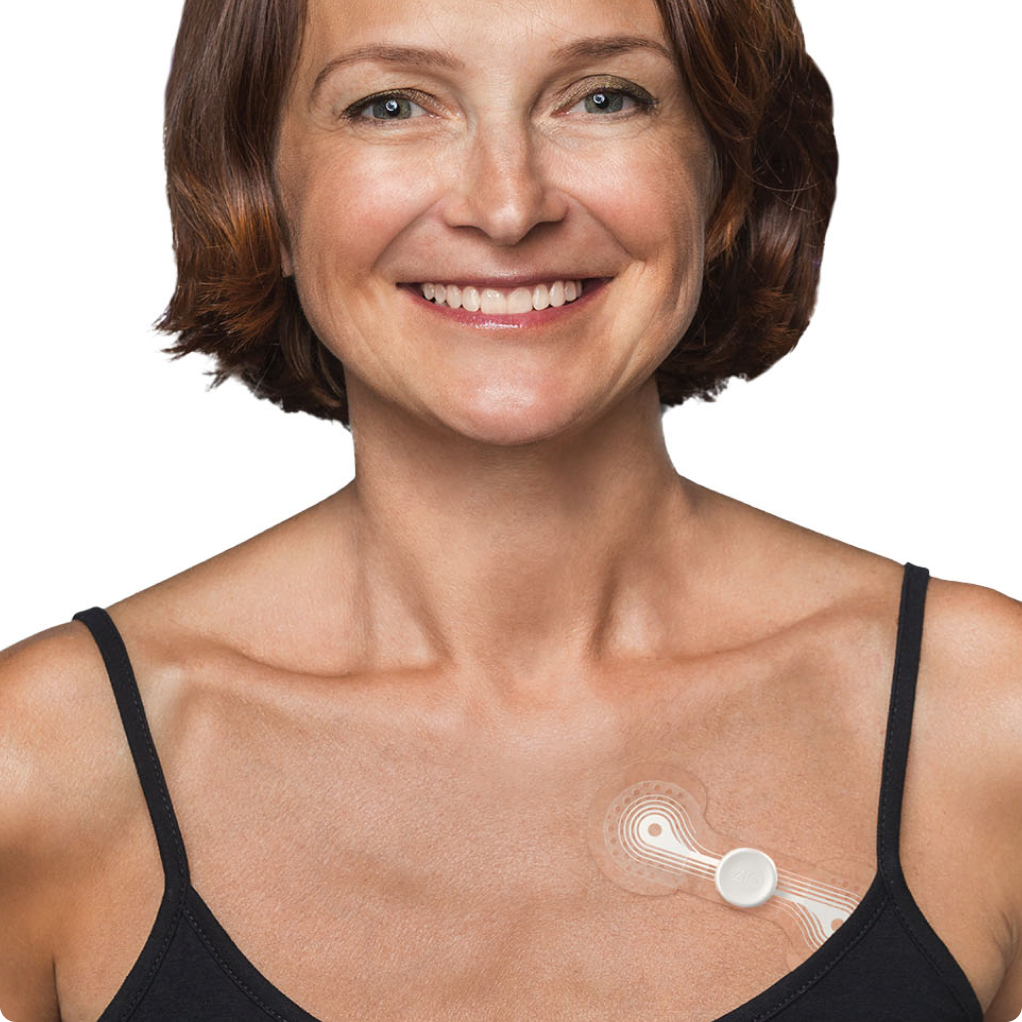 Patient wearing Zio monitor