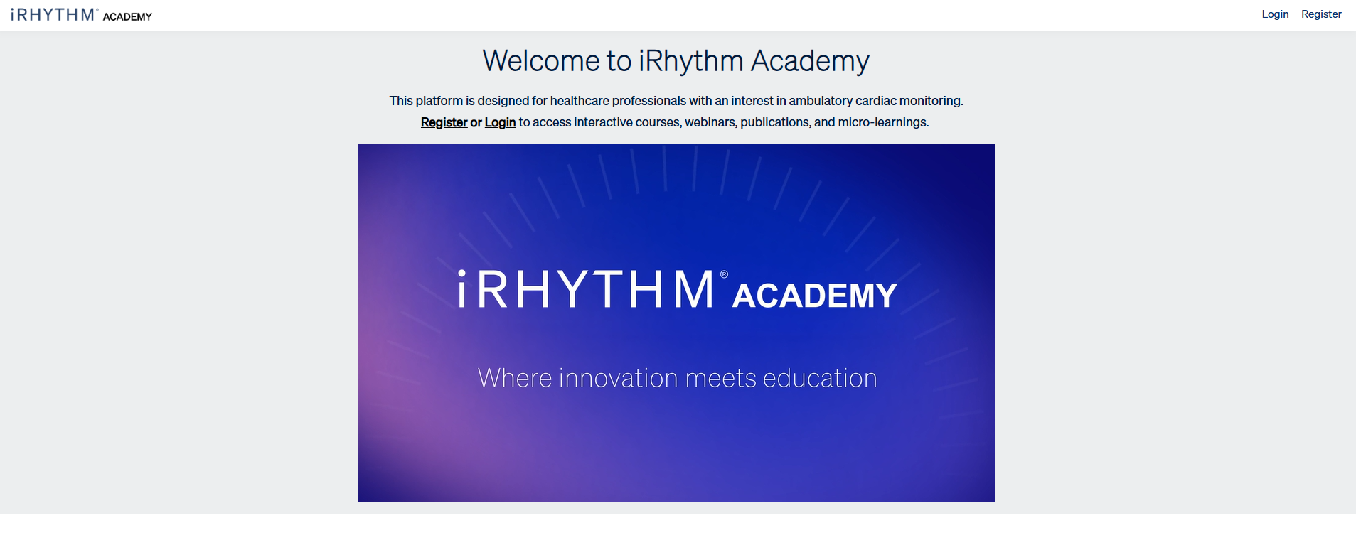 A screenshot of iRhythm Academy