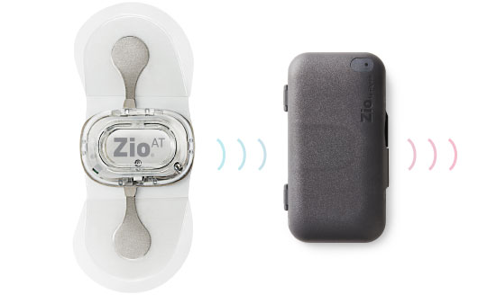 Zio AT patch mobile cardiac telemetry monitor (MCT) with communication signal via gateway